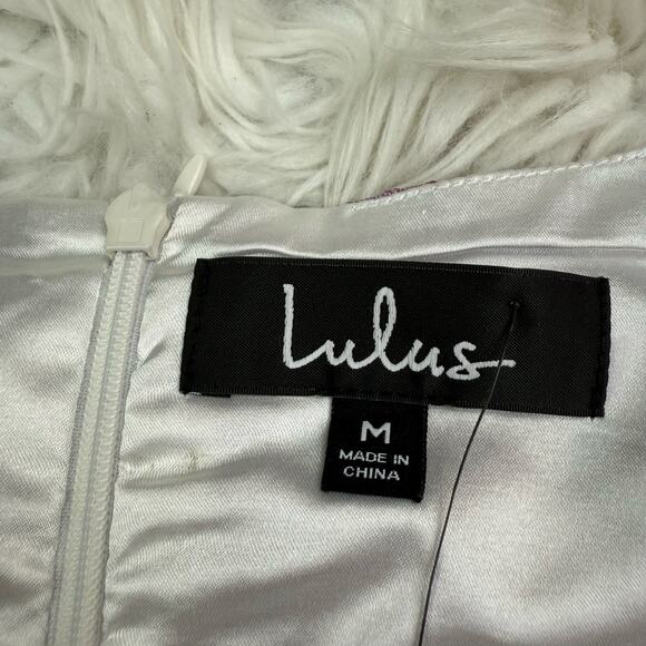 Lulus Cap Sleeve Floral Violet Brocade Mini Cocktail Dress Size M NWT - Picture 7 of 12